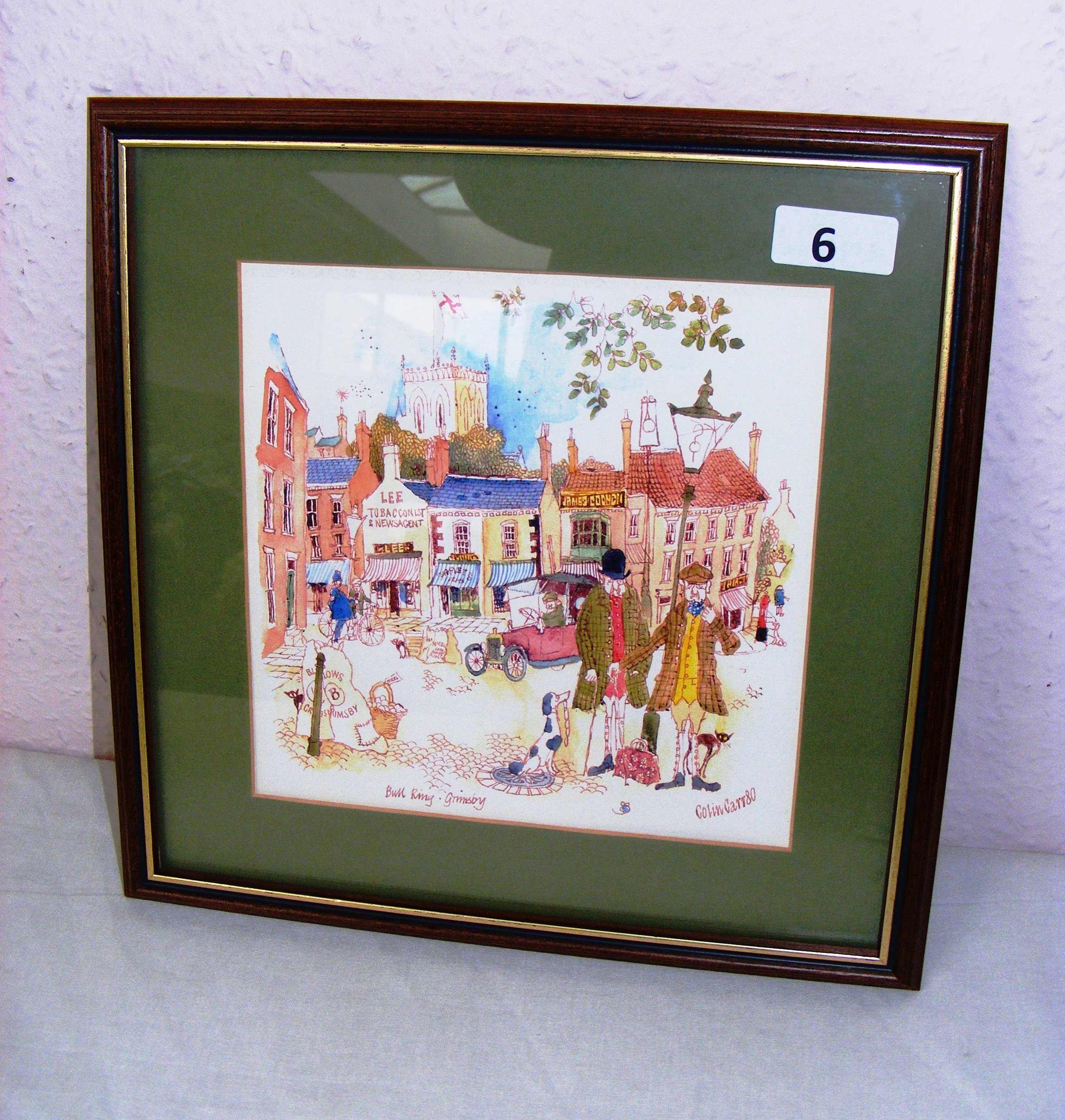 Colin Carr, a signed watercolour painting titled 'Bull Ring Grimsby ...