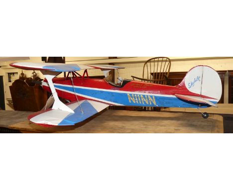 A handbuilt model remote controlled plane