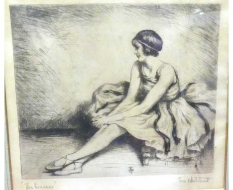 Tom Whitehead - The Dancer, etching, 18.5 x 21cm 