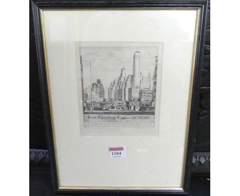 John Taylor Arms (American 1887-1953) - From Knoedler's window MCXXXV, etching, signed and dated 1936 in pencil to the margin