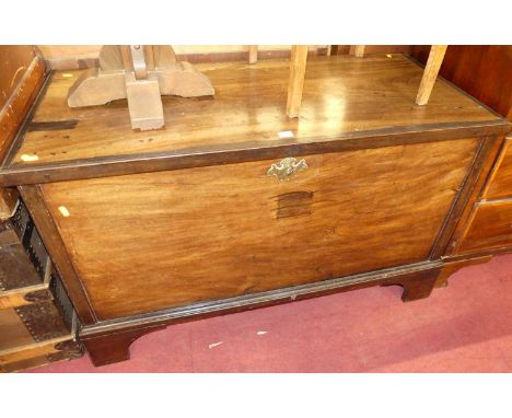 A hardwood hinge top blanket chest on bracket supports, width 115cm