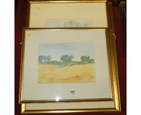 Kay Faithful (1930-1999) - Beach landscape II, watercolour, 27 x 37cm; together with six others by the same hand (7)