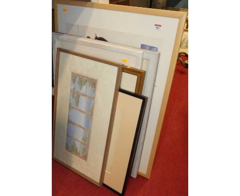 Assorted pictures and prints, largely being artist sketches in frames, including portrait examples; together with a modern pr
