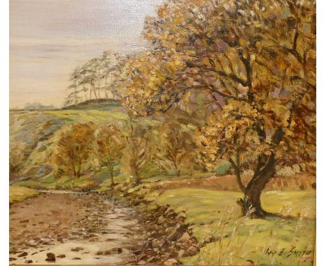Ivy E. Smith - Landscape scene, oil on board, signed lower right, 35 x 39cm 