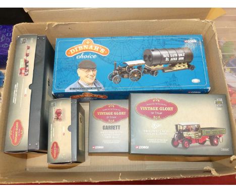 A Corgi Toys group of five boxed modern issue diecast, to include Vintage Glory Foden dropside wagon, Vintage Glory Garrett 4
