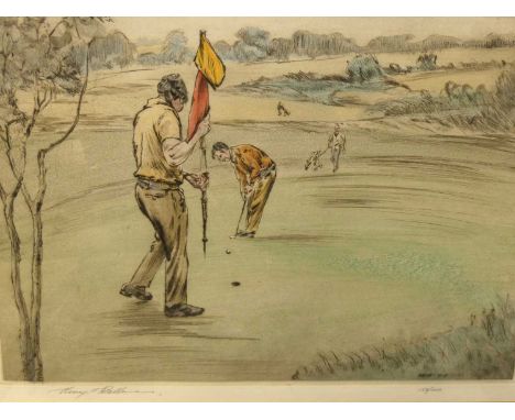 Henry Wilkinson RE (1921-2011) - Pair; On the Tee, and On the Green, colour etchings, each signed and numbered from editions 
