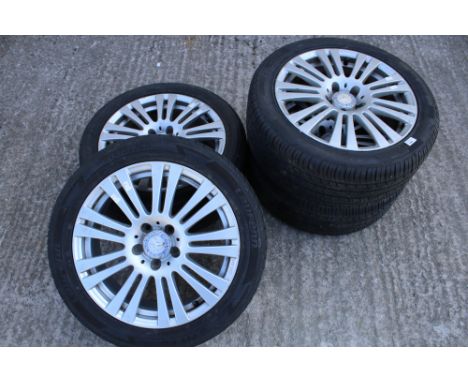 A set of four Mercedes Benz alloy wheels and tyres. 235/45ZR17.