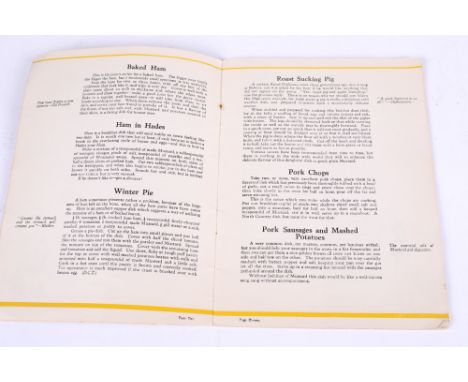 The Recipe Book of the Mustard Club. 32pp, printed in yellow and black. Edited by 'Gourmet' (SAYERS, DOROTHY L.) and illustra