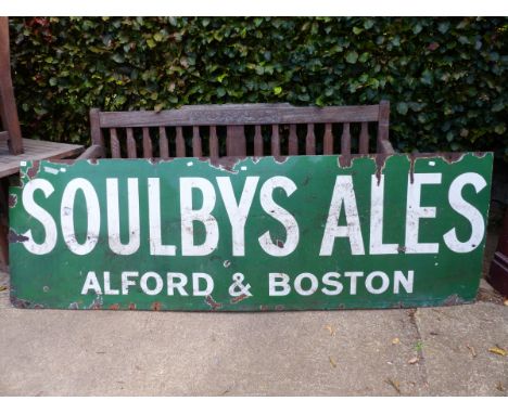 A LARGE SOULBYS ALES ENAMEL SIGN. 