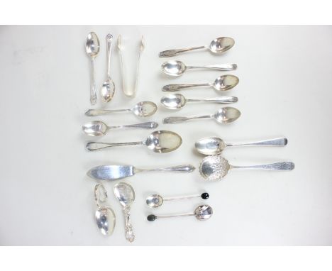 An assortment of Victorian and later spoons including a caddy spoon (a/f), maker George Unite, Birmingham 1861 (a/f), a set o