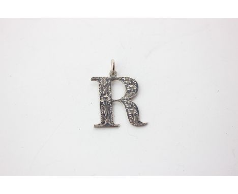 A Joseph Willmore silver letter 'R' wine label, Birmingham 1838