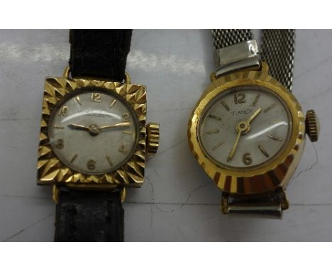 Two lady's wristwatches, Jaeger LeCoultre and Timex
