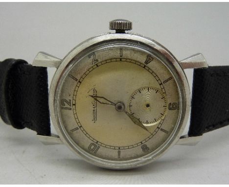 A gentleman's Jaeger LeCoultre wristwatch, lacking second hand, a/f