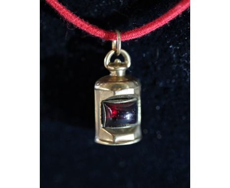Antique 9ct gold port lamp pendant