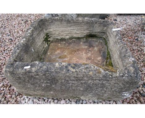 Antique stone trough- Approx size W: 55cm D: 50cm H: 30cm