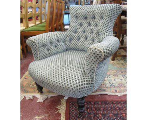 Upholstered button back ladies armchair 