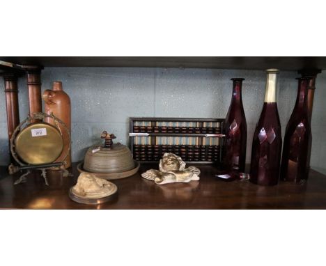 Collectables to include abacus and cheese dish 
