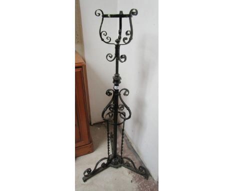 Wrought iron antique adjustable oil lamp stand 