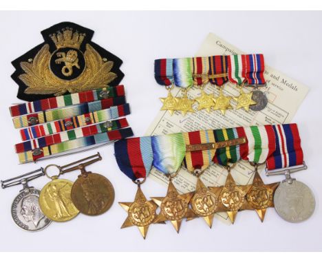 A WWI & WWII family group, the First World War pair and Faithful service medal awarded to DM2-178881 PTE. F. KENDRA. A.S.C. t