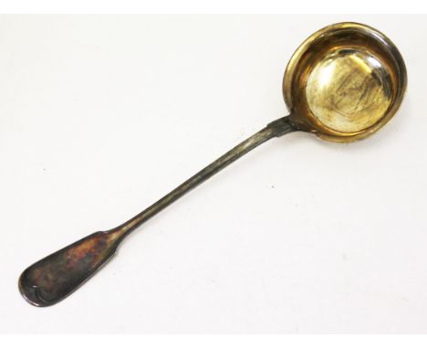 A German hallmarked silver ladle, length 34cm, wt. 7oz