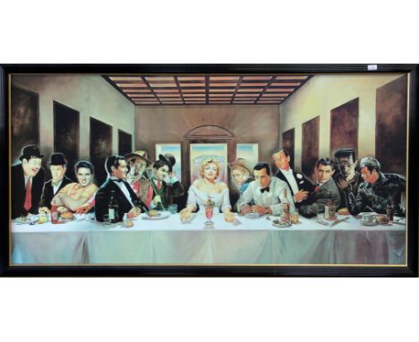 After Renato Casaro, "Invertation", large colour print on canvas, 169cm x 82cm, framed.