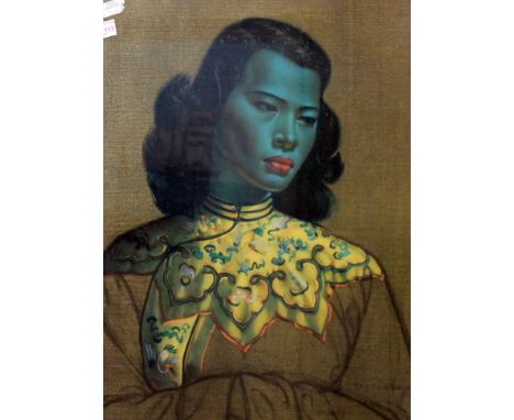 After Tretchikoff, "The Chinese Girl", colour print, 49cm x 59cm, framed and glazed.