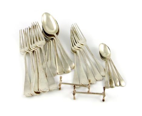 A mixed lot of silver flatware, the majority by William Hutton and Sons, London 1908, comprising: six table forks, (one Londo