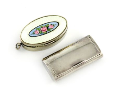 A George III silver snuff box, by Joseph Turner, Birmingham 1805, rounded rectangular form, plain thumb-piece, length 6cm, pl