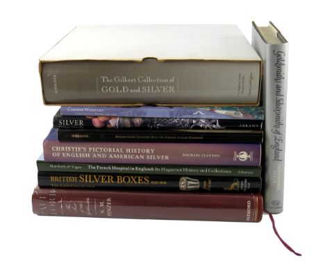 A large collection of silver reference books, including: Penzer, N., Paul Storr, British Silver Snuff Boxes, The Lion Collect