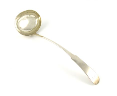 A George III Scottish silver Oar pattern soup ladle, by Charles Dalgleish, Edinburgh 1816, oval bowl, the terminal with initi