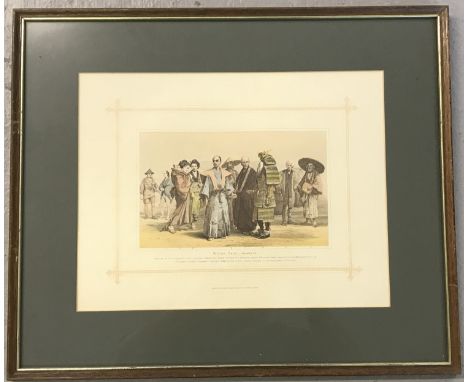 A framed and glazed print "Mongol Race - Japanese" by Blackie &amp; Son, London &amp; Edinburgh.   Frame size 40 x 47cm.