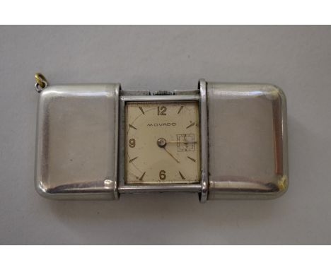 A vintage Movado travelling clock,&nbsp;36mm. 