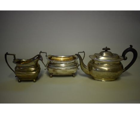 A silver teapot, by Harrison Brothers &amp; Howson, Sheffield 1922; together with a similar jug and basin, by&nbsp;James Dixo