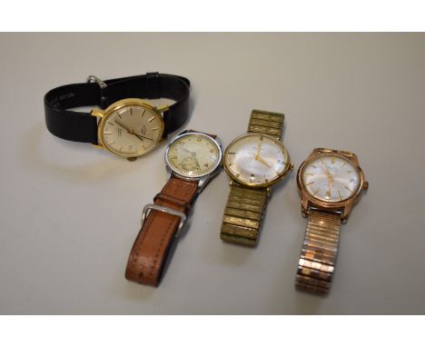 Four vintage wristwatches; to include a Mudu and a Rotary. 