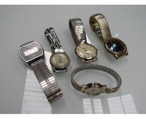 Five various wristwatches including Casio, Movado and Sekonda