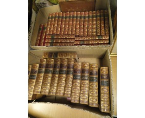 Two boxes of books to include 25 volumes of The Waverley Novels by SIR WALTER SCOTT, published in London by Marcus Ward & Co.