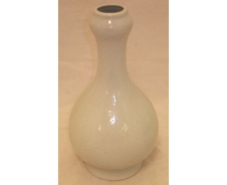 A Chinese pale celadon porcelain Qianlong style gourd-shaped vase bearing faux six character mark to base CONDITION REPORTS G