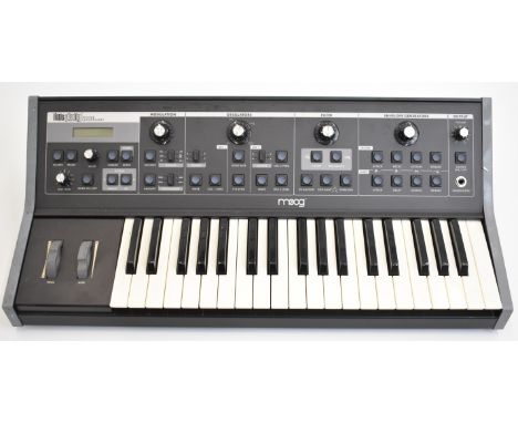 Moog Littly Phatty Analog Synthesizer Stage II with 37 keys, serial no. SE0423, in original box with manual.