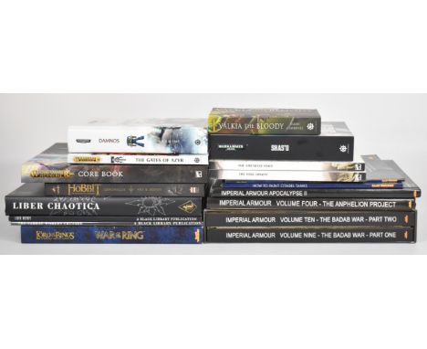 Seventeen Games Workshop Warhammer 40K, Lord of the Rings and Warhammer Age of Sigmar strategy guides and fiction books to in