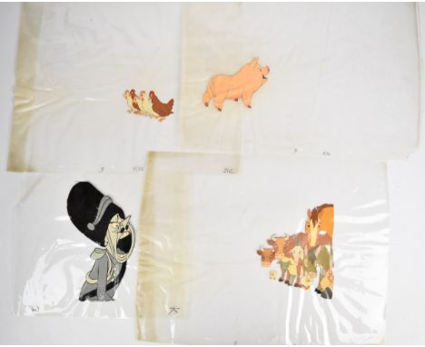 [George Orwell] A group of three original animation cels for the cartoon film Animal Farm written by George Orwell, the image