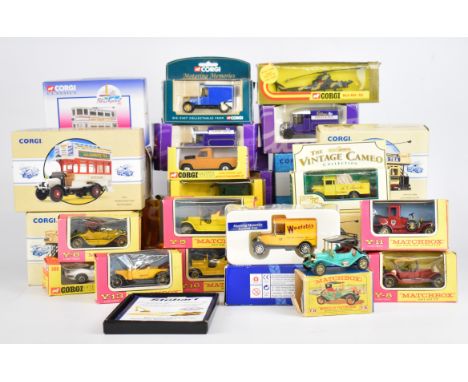 Twenty-nine vintage and modern Corgi and Matchbox diecast model cars and similar to include Alfa-Romeo Pinin Farina 380, Poli