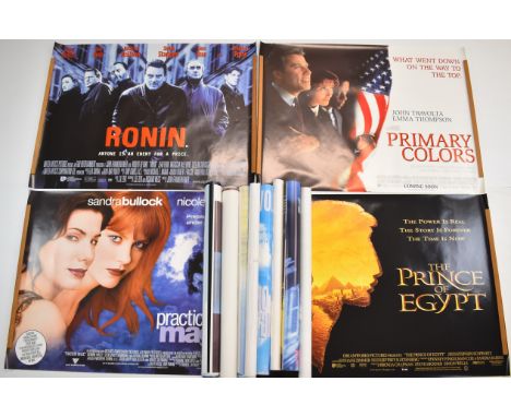 Thirty 1990s British quad film posters to include Ronin, The General's Daughter, Kes (re-release), Jakob the Liar, Primary Co