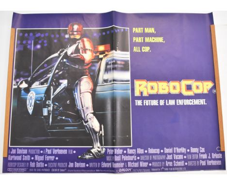 Robocop (1987) British quad film poster, starring Peter Weller and Nancy Allen, directed by Paul Verhoeven, 76 x 101cm, folde