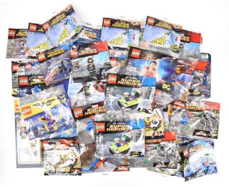 Forty-eight Lego Marvel and DC minifigure packs to include Batman, Nightwing, Winter Soldier, Ultimate Spider-Man, The Milano