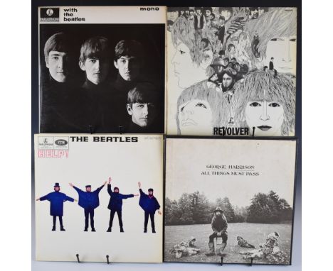 Twelve Beatles and solo LPs comprising George Harrison All Things Must Pass box set with poster, Help! (PCS 3071) with matrix