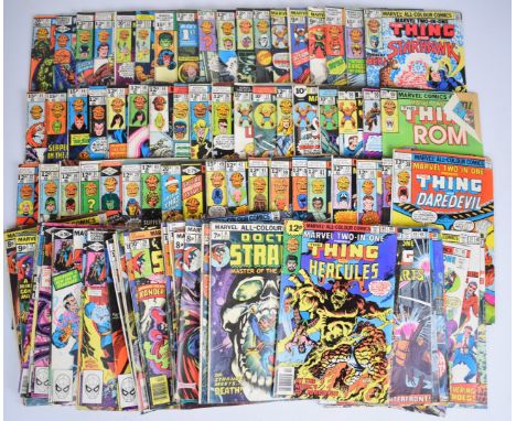 One hundred Bronze Age Marvel comics comprising issues of Marvel Two-In-One Presents The Thing and Doctor Strange Master of t
