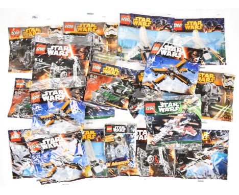 Nineteen Lego Star Wars vehicle mini-kits to include First Order Tie Fighter, Poe's X-Wing, Anakin's Jedi Interceptor, Imperi