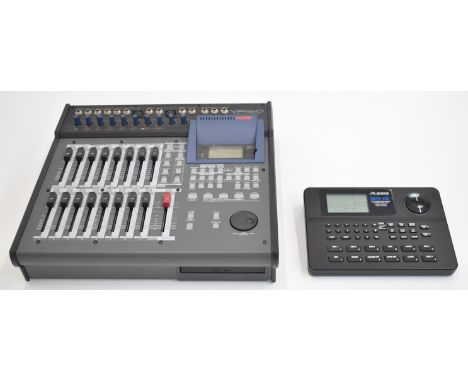 Fostex VF160 Digital Multitracker recording desk with manual, serial no. 0700962, together with an Alesis SR-16 Drum Machine.