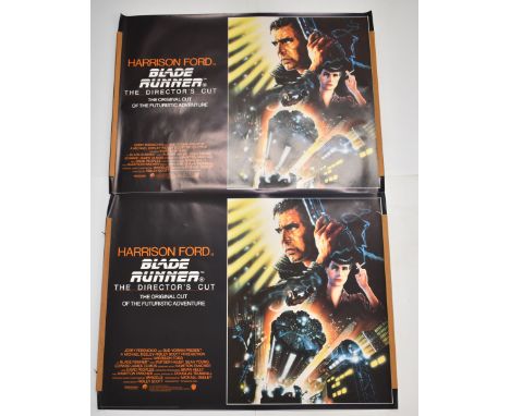 Four Blade Runner (1982) British quad film posters Director's Cut (1992) re-release, starring Harrison Ford and Rutger Hauer,