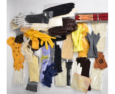 Vintage ladies gloves including kid, lace, woollen, leather, nylon, rayon and child's tan leather,&nbsp;circa 1910-1950s, app